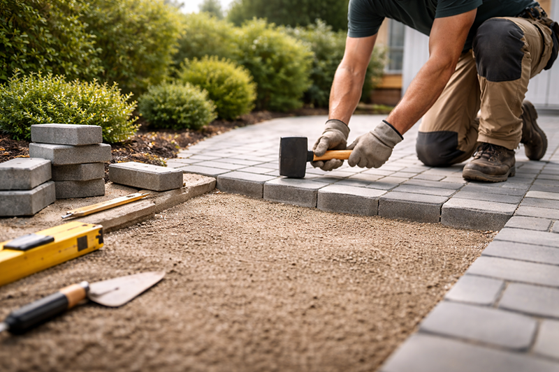 Pflaster- & Wegebau mit Werkzeug